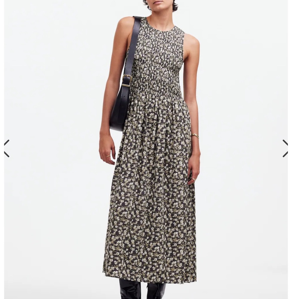 NWT Madewell The Melody Smocked Midi Dress L - Picture 4 of 12